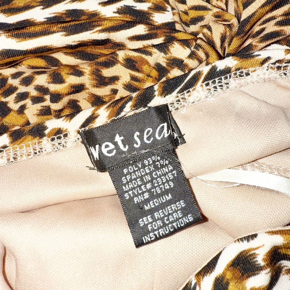 Vintage Y2K 2010s Wet Seal Leopard Cheetah Print Bubble Hem Mini Dress Medium - Picture 4 of 4